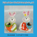 2016 promotional handpainting easter rabbit design ceramic toothpick holder for Easter Day